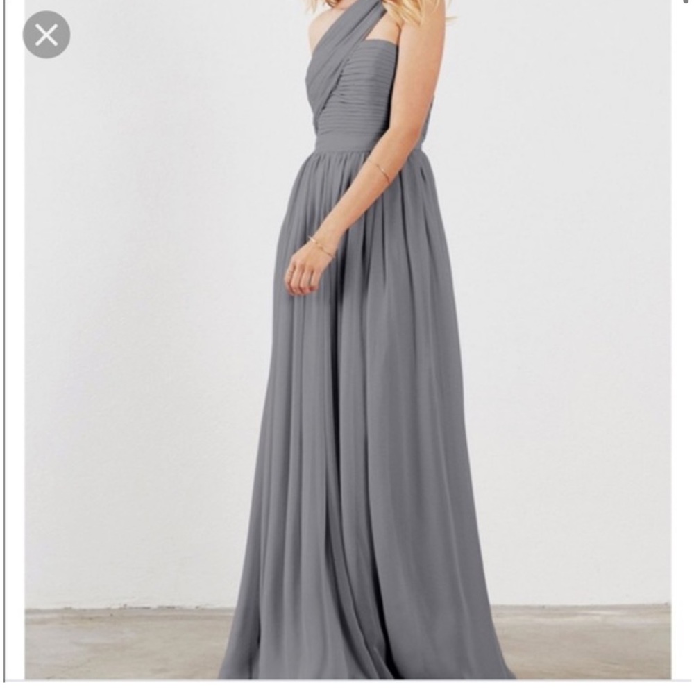 Weddington Way One Shoulder Dusty Blue Dress